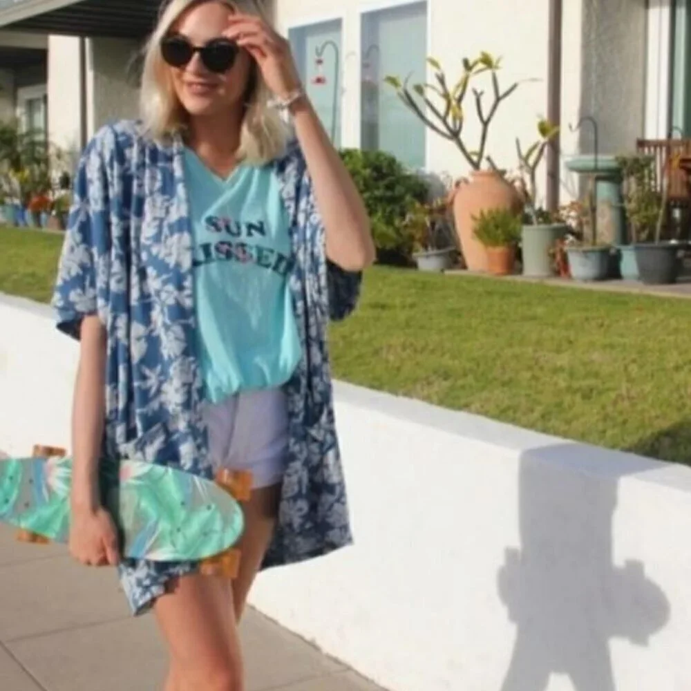 Known Supply Women Boho Cardigan XXL Floral Organic Cotton Longline Oversized
